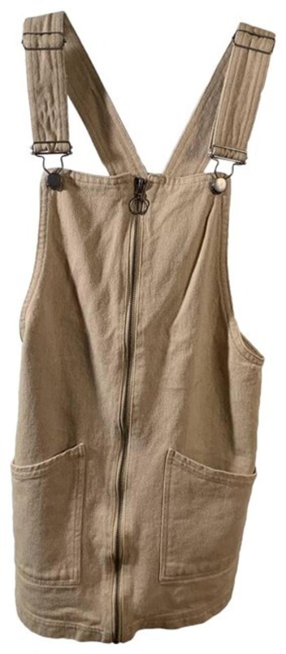 Kendal & Kylie Overall Skirt Khaki Color Size S